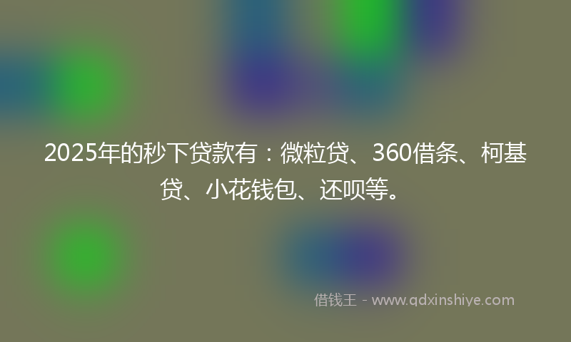 2025年的秒下贷款有：微粒贷、360借条、柯基贷、小花钱包、还呗等。
