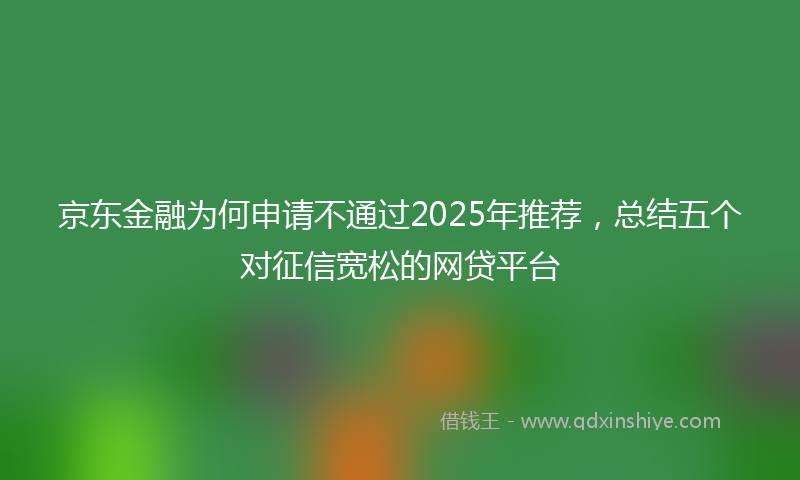 京东金融为何申请不通过2025年推荐，总结五个对征信宽松的网贷平台
