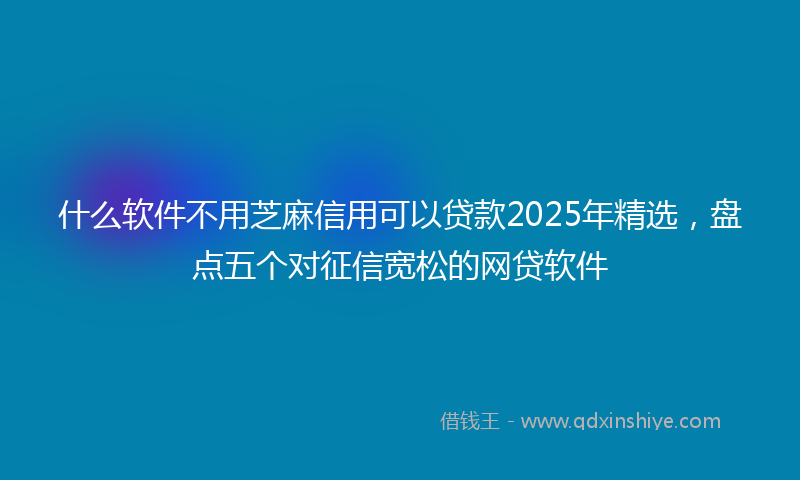 什么软件不用芝麻信用可以贷款2025年精选，盘点五个对征信宽松的网贷软件