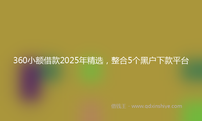 360小额借款2025年精选，整合5个黑户下款平台