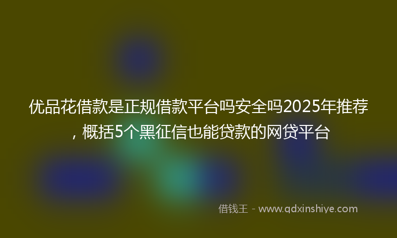 优品花借款是正规借款平台吗安全吗2025年推荐，概括5个黑征信也能贷款的网贷平台