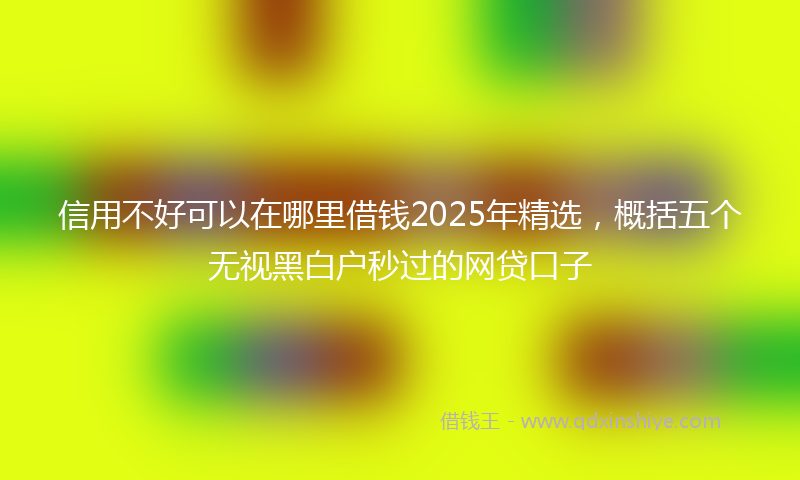 信用不好可以在哪里借钱2025年精选，概括五个无视黑白户秒过的网贷口子