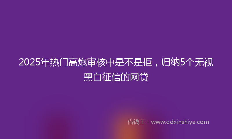 2025年热门高炮审核中是不是拒，归纳5个无视黑白征信的网贷