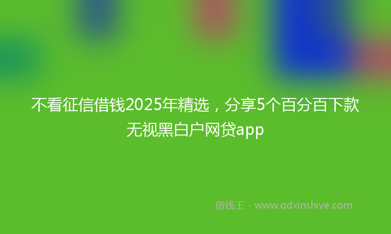 不看征信借钱2025年精选，分享5个百分百下款无视黑白户网贷app