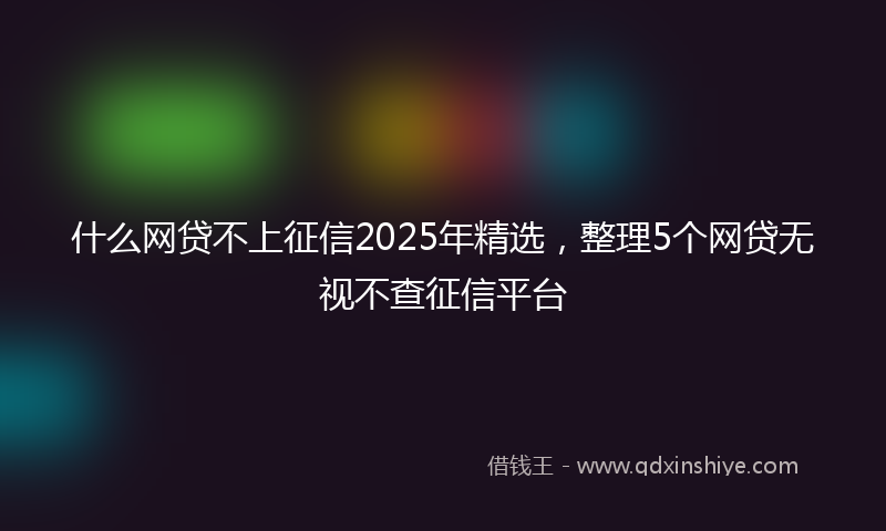 什么网贷不上征信2025年精选，整理5个网贷无视不查征信平台