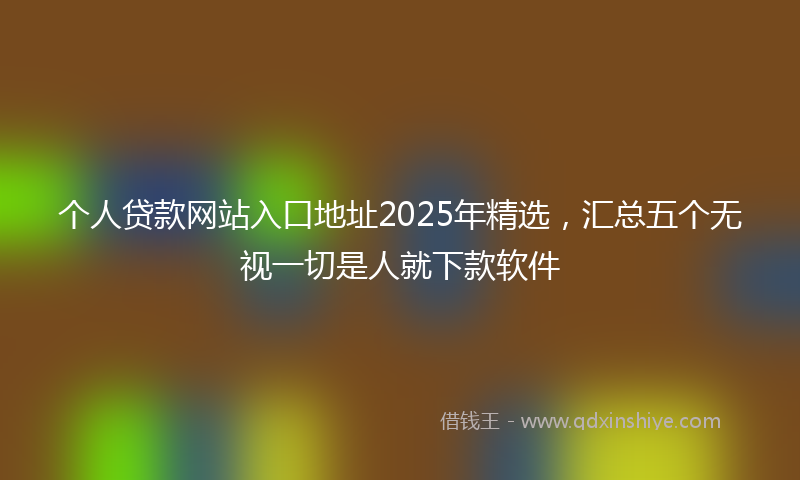 个人贷款网站入口地址2025年精选，汇总五个无视一切是人就下款软件