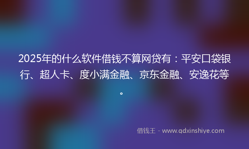 2025年的什么软件借钱不算网贷有：平安口袋银行、超人卡、度小满金融、京东金融、安逸花等。