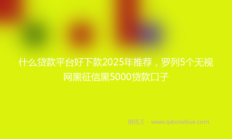 什么贷款平台好下款2025年推荐，罗列5个无视网黑征信黑5000贷款口子