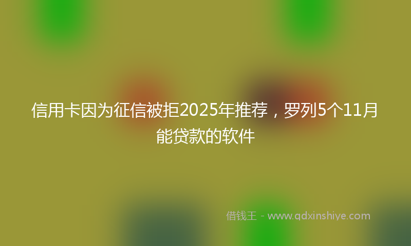 信用卡因为征信被拒2025年推荐，罗列5个11月能贷款的软件