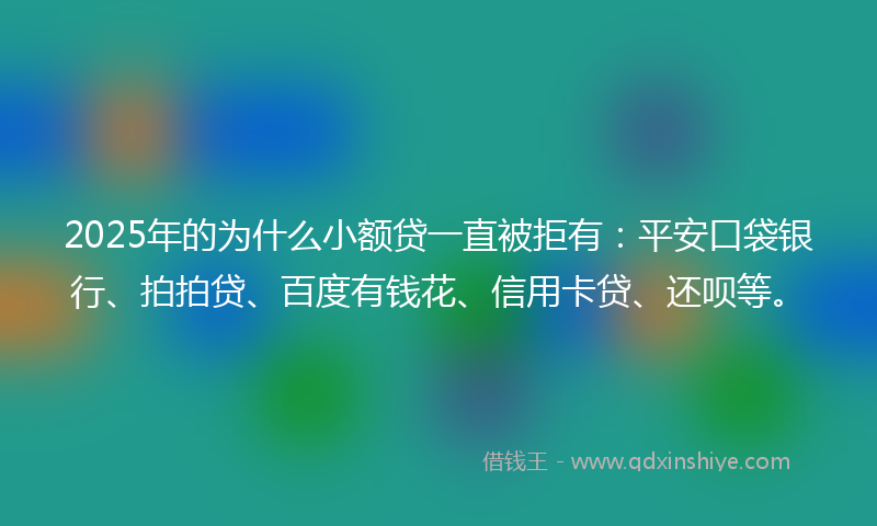 2025年的为什么小额贷一直被拒有：平安口袋银行、拍拍贷、百度有钱花、信用卡贷、还呗等。