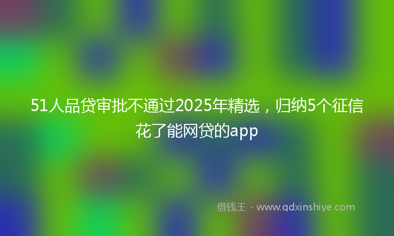 51人品贷审批不通过2025年精选，归纳5个征信花了能网贷的app