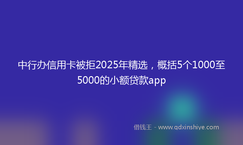 中行办信用卡被拒2025年精选，概括5个1000至5000的小额贷款app
