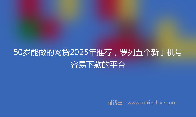 50岁能做的网贷2025年推荐，罗列五个新手机号容易下款的平台