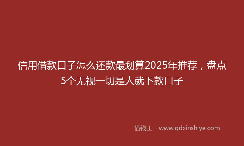 信用借款口子怎么还款最划算2025年推荐，盘点5个无视一切是人就下款口子