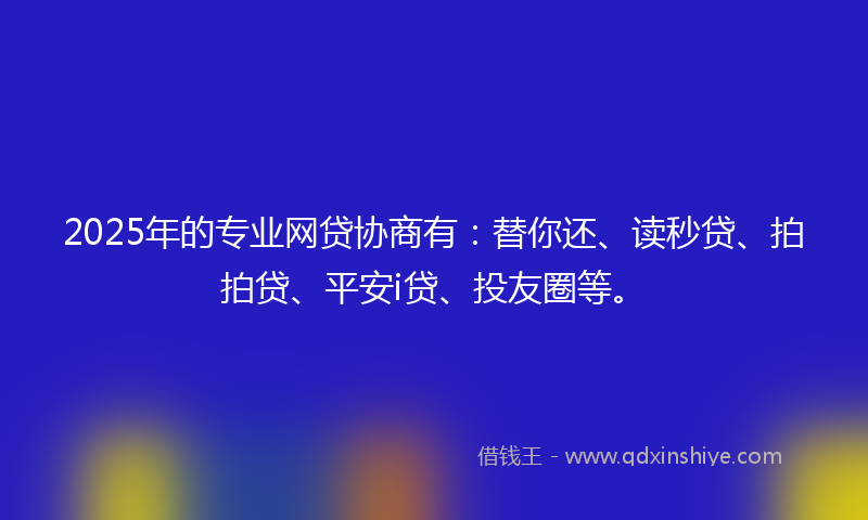 2025年的专业网贷协商有：替你还、读秒贷、拍拍贷、平安i贷、投友圈等。