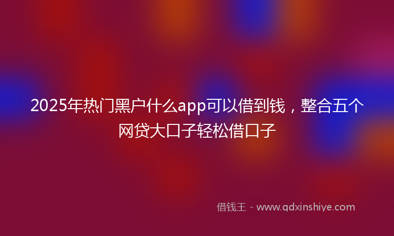 2025年热门黑户什么app可以借到钱，整合五个网贷大口子轻松借口子
