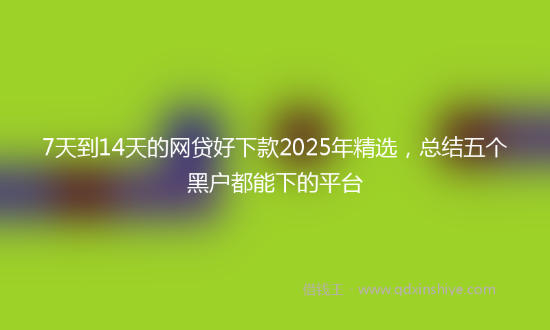7天到14天的网贷好下款2025年精选，总结五个黑户都能下的平台