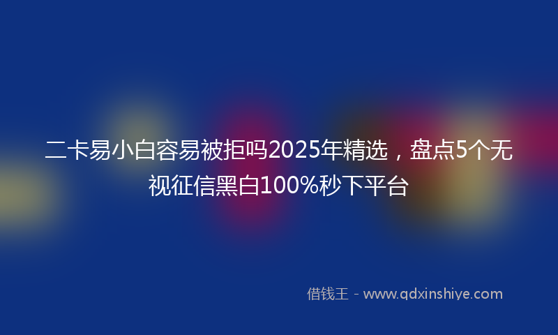 二卡易小白容易被拒吗2025年精选，盘点5个无视征信黑白100%秒下平台