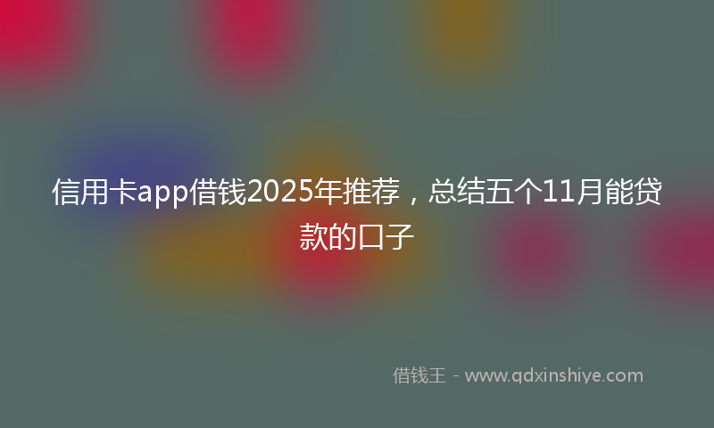 信用卡app借钱2025年推荐，总结五个11月能贷款的口子