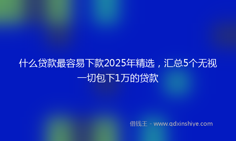 什么贷款最容易下款2025年精选，汇总5个无视一切包下1万的贷款