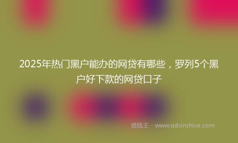 2025年热门黑户能办的网贷有哪些，罗列5个黑户好下款的网贷口子