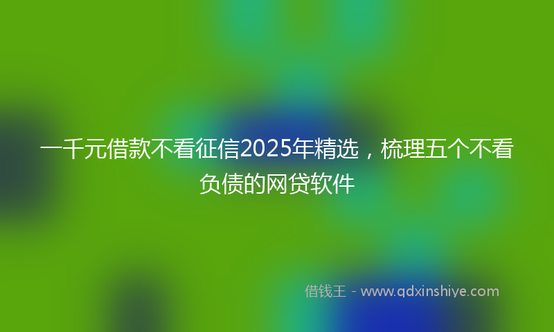 一千元借款不看征信2025年精选，梳理五个不看负债的网贷软件