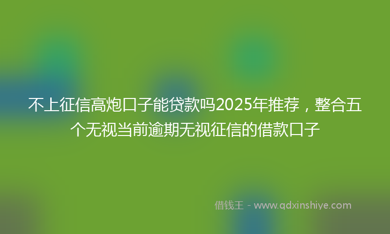 不上征信高炮口子能贷款吗2025年推荐，整合五个无视当前逾期无视征信的借款口子