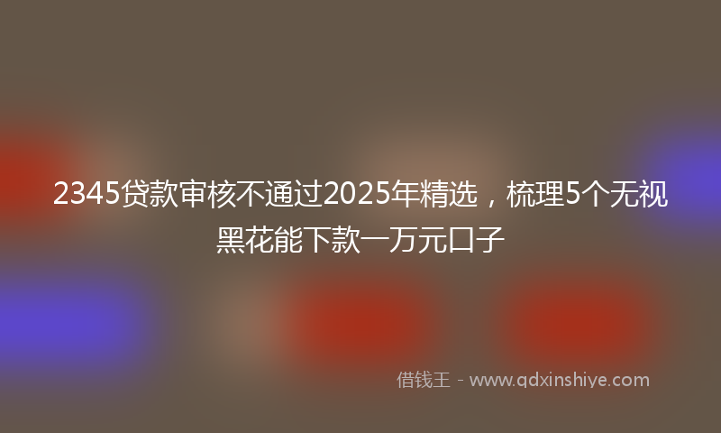 2345贷款审核不通过2025年精选，梳理5个无视黑花能下款一万元口子