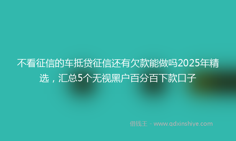 不看征信的车抵贷征信还有欠款能做吗2025年精选，汇总5个无视黑户百分百下款口子