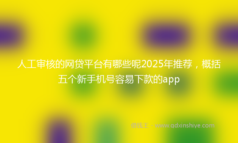 人工审核的网贷平台有哪些呢2025年推荐，概括五个新手机号容易下款的app