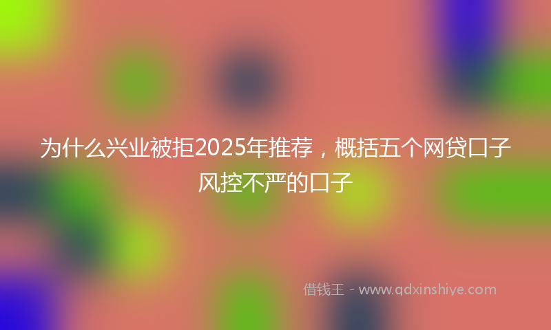 为什么兴业被拒2025年推荐，概括五个网贷口子风控不严的口子
