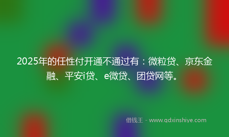 2025年的任性付开通不通过有：微粒贷、京东金融、平安i贷、e微贷、团贷网等。