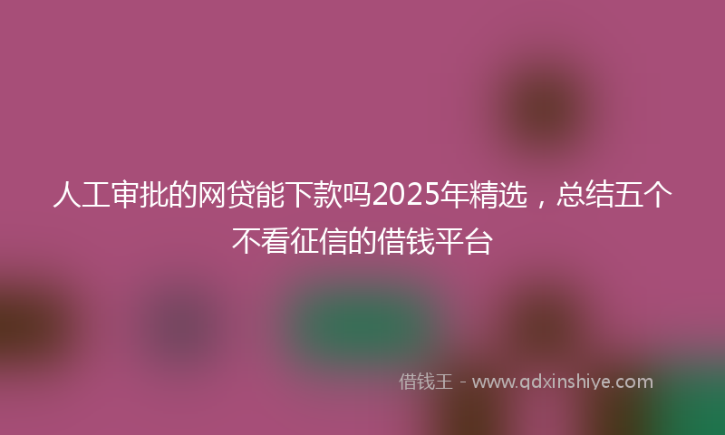 人工审批的网贷能下款吗2025年精选，总结五个不看征信的借钱平台