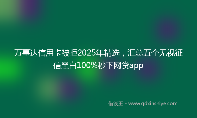 万事达信用卡被拒2025年精选，汇总五个无视征信黑白100%秒下网贷app