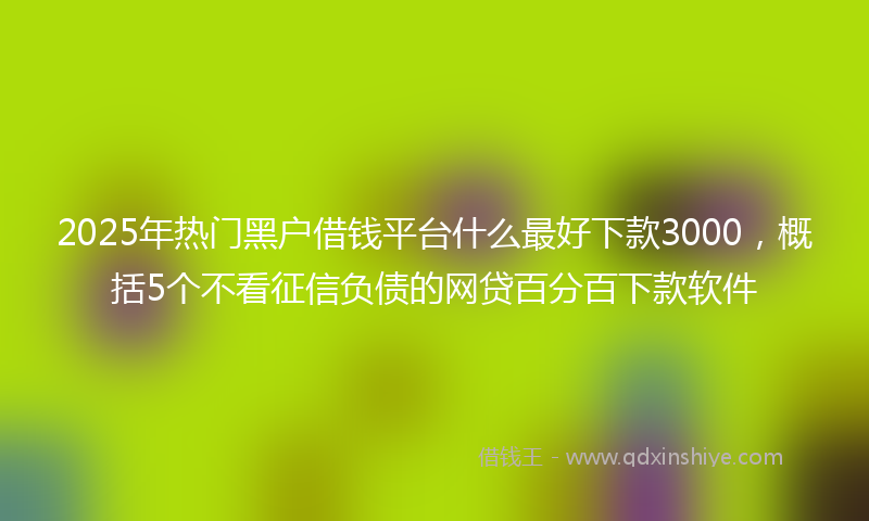 2025年热门黑户借钱平台什么最好下款3000，概括5个不看征信负债的网贷百分百下款软件