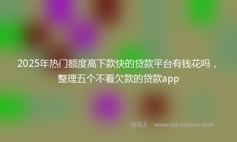 2025年热门额度高下款快的贷款平台有钱花吗，整理五个不看欠款的贷款app
