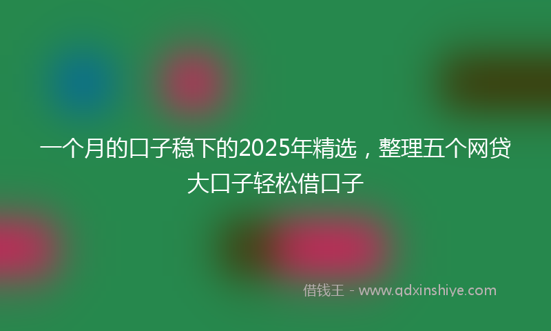 一个月的口子稳下的2025年精选，整理五个网贷大口子轻松借口子