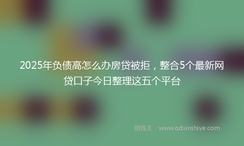 2025年负债高怎么办房贷被拒，整合5个最新网贷口子今日整理这五个平台