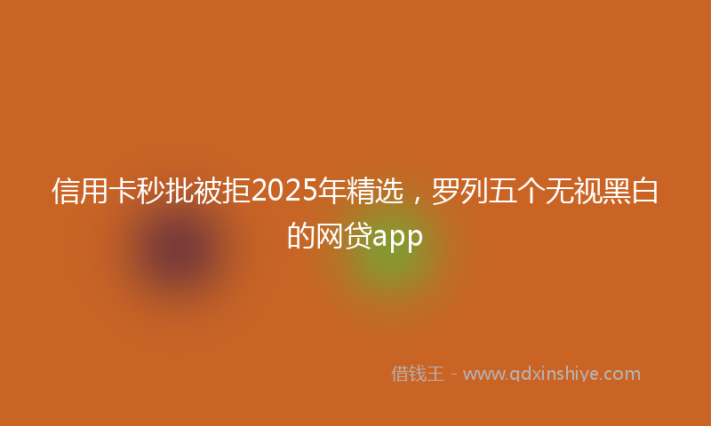 信用卡秒批被拒2025年精选，罗列五个无视黑白的网贷app