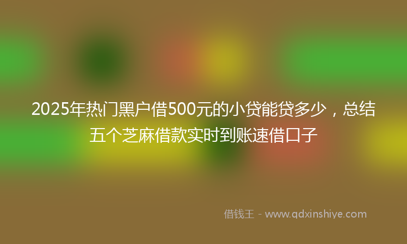 2025年热门黑户借500元的小贷能贷多少，总结五个芝麻借款实时到账速借口子