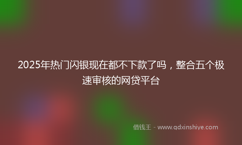 2025年热门闪银现在都不下款了吗，整合五个极速审核的网贷平台