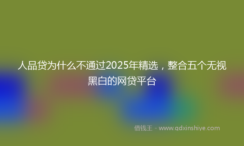 人品贷为什么不通过2025年精选，整合五个无视黑白的网贷平台