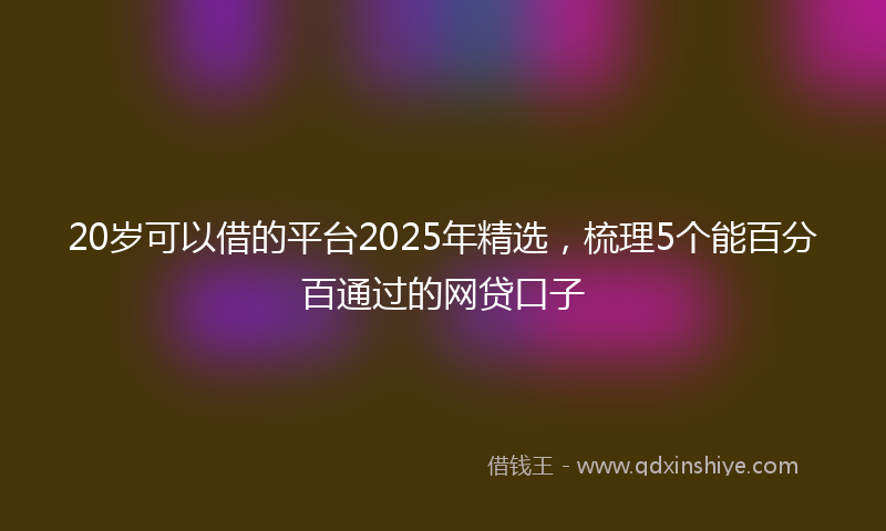 20岁可以借的平台2025年精选，梳理5个能百分百通过的网贷口子