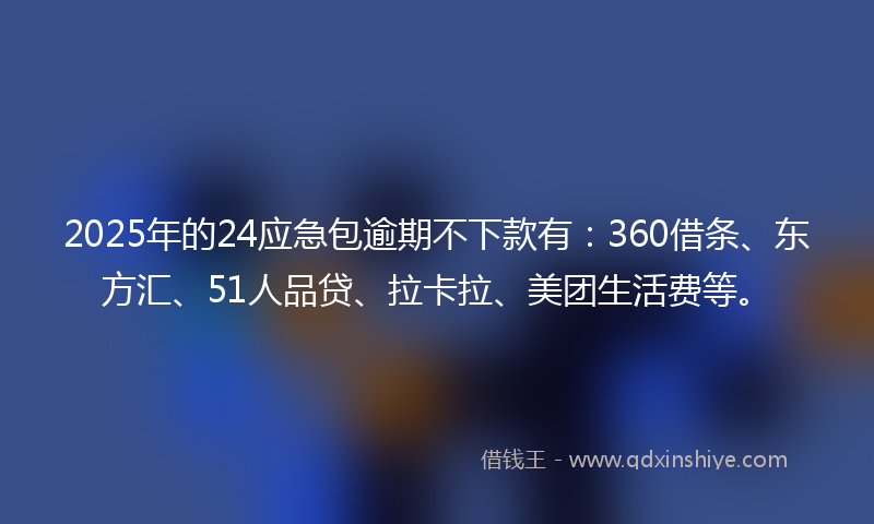 2025年的24应急包逾期不下款有：360借条、东方汇、51人品贷、拉卡拉、美团生活费等。