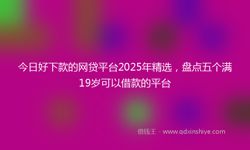 今日好下款的网贷平台2025年精选，盘点五个满19岁可以借款的平台
