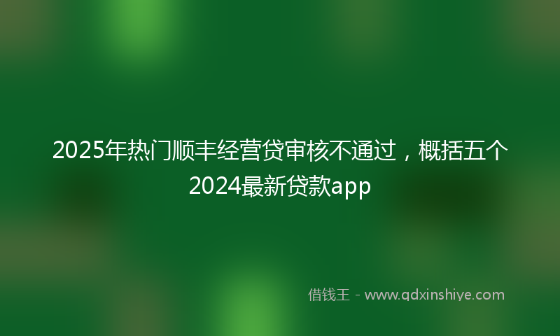 2025年热门顺丰经营贷审核不通过，概括五个2024最新贷款app