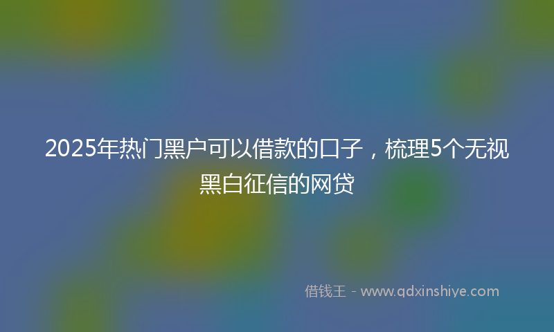 2025年热门黑户可以借款的口子，梳理5个无视黑白征信的网贷