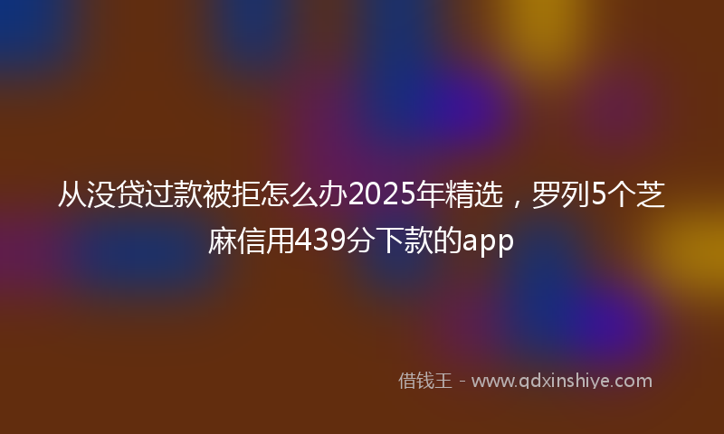 从没贷过款被拒怎么办2025年精选，罗列5个芝麻信用439分下款的app