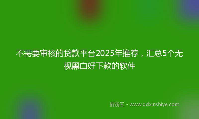 不需要审核的贷款平台2025年推荐，汇总5个无视黑白好下款的软件