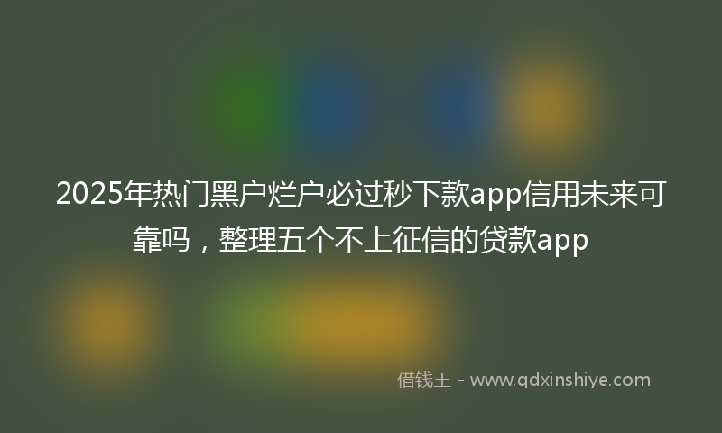 2025年热门黑户烂户必过秒下款app信用未来可靠吗，整理五个不上征信的贷款app